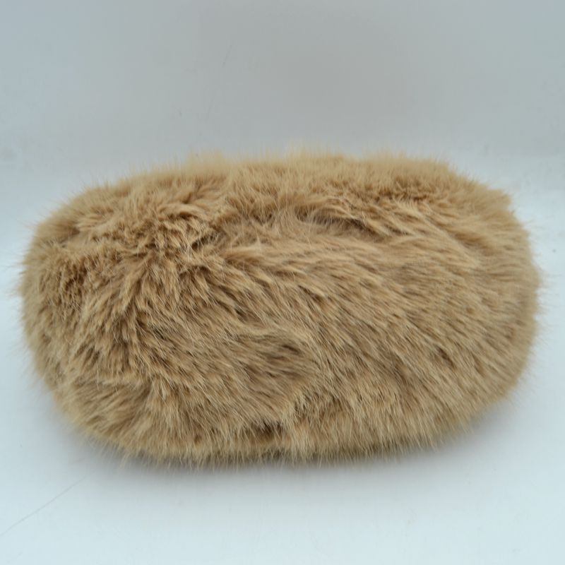 Plush Faux Fur Hobo Handbag with Adjustable Top Handle and Strap - Handbags