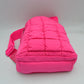 Ergonomic Puffer Sling Bag Multi-Zip Crossbody Backpack with Ruched Quilted Detail - Backpacks