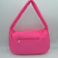 Padded Woven Shoulder Bag with Integrated Wide Strap - Shoulder Bag