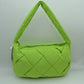 Padded Woven Shoulder Bag with Integrated Wide Strap - Lime - Shoulder Bag