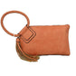 Braided Wristlet Clutch with Tassel Accent - Clutch Bags