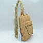 Patterned Strap Sling Bag with Zipper Pockets - Nude - Sling Bag