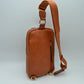 Grained Sling Bag with Metallic Zippers - Sling Bag