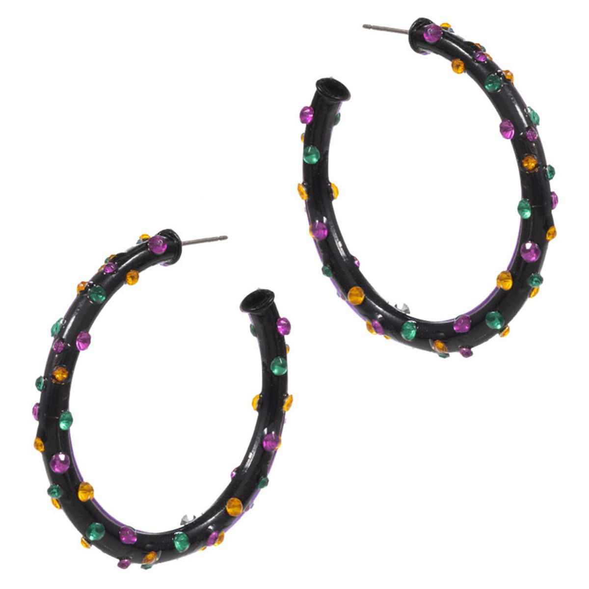 Jet Black Statement hoop earrings featuring a bold, sculpted silhouette accented with raised stud details for eye-catching texture and dimension. Designed to stand out while remaining comfortable to wear, these hoops elevate everyday outfits, party looks, and trend-forward styling for boutique accessory collections.