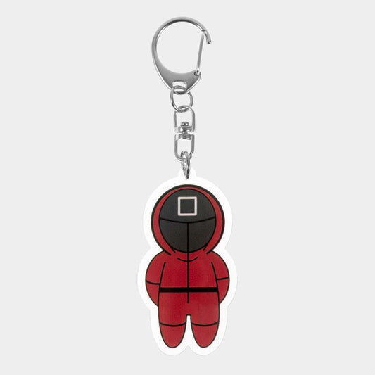 Madeline Love Red Squid Game Square Keychain - Jewelry