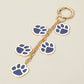 Madeline Love Blue, Gold, White GAME DAY Football Themed Paw Charm Dangle Keychain Bag Charm - Bags & Wallets