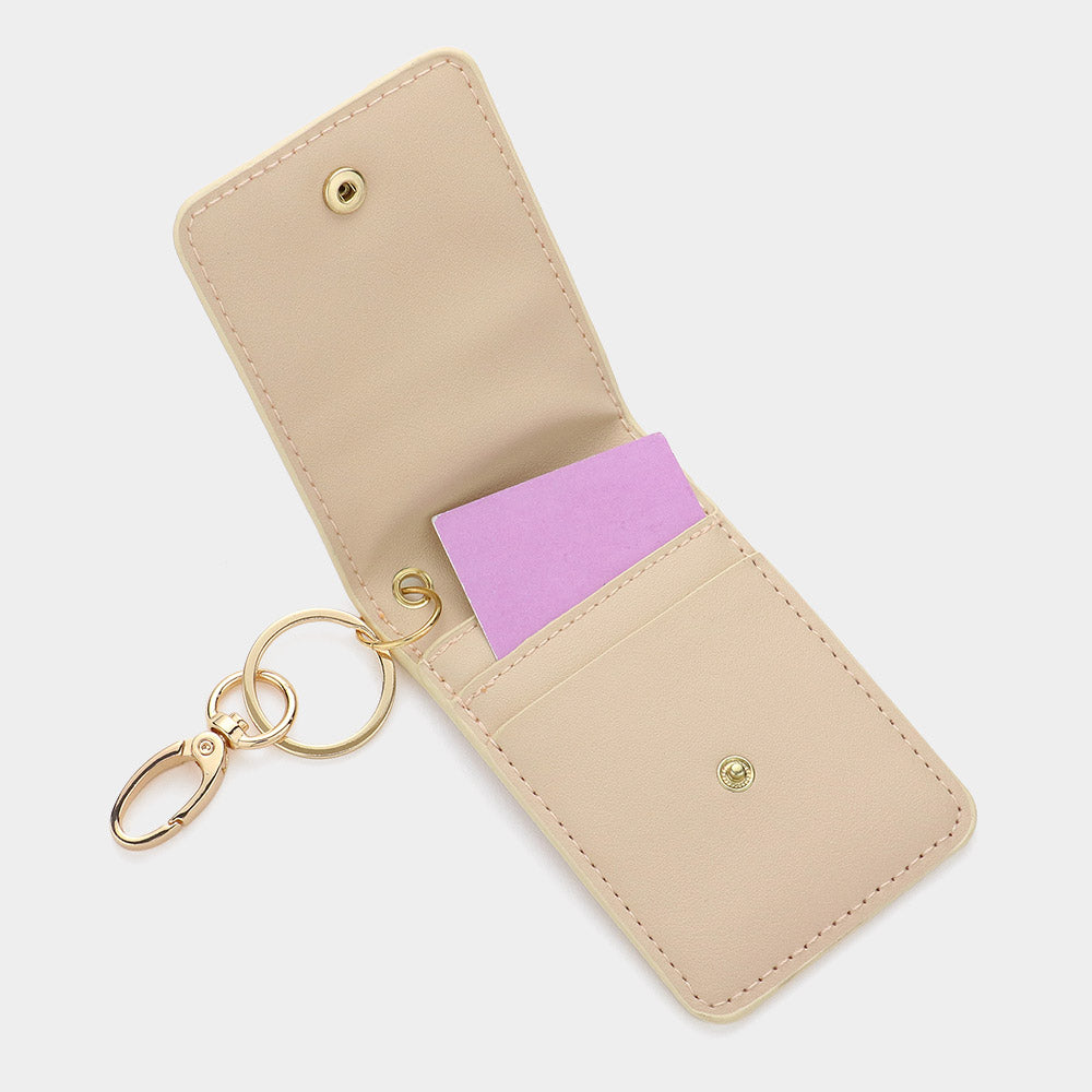 Madeline Love Multi Fruits Printed Faux Leather Keychain / Card Holder Wallet - Bags & Wallets - desc