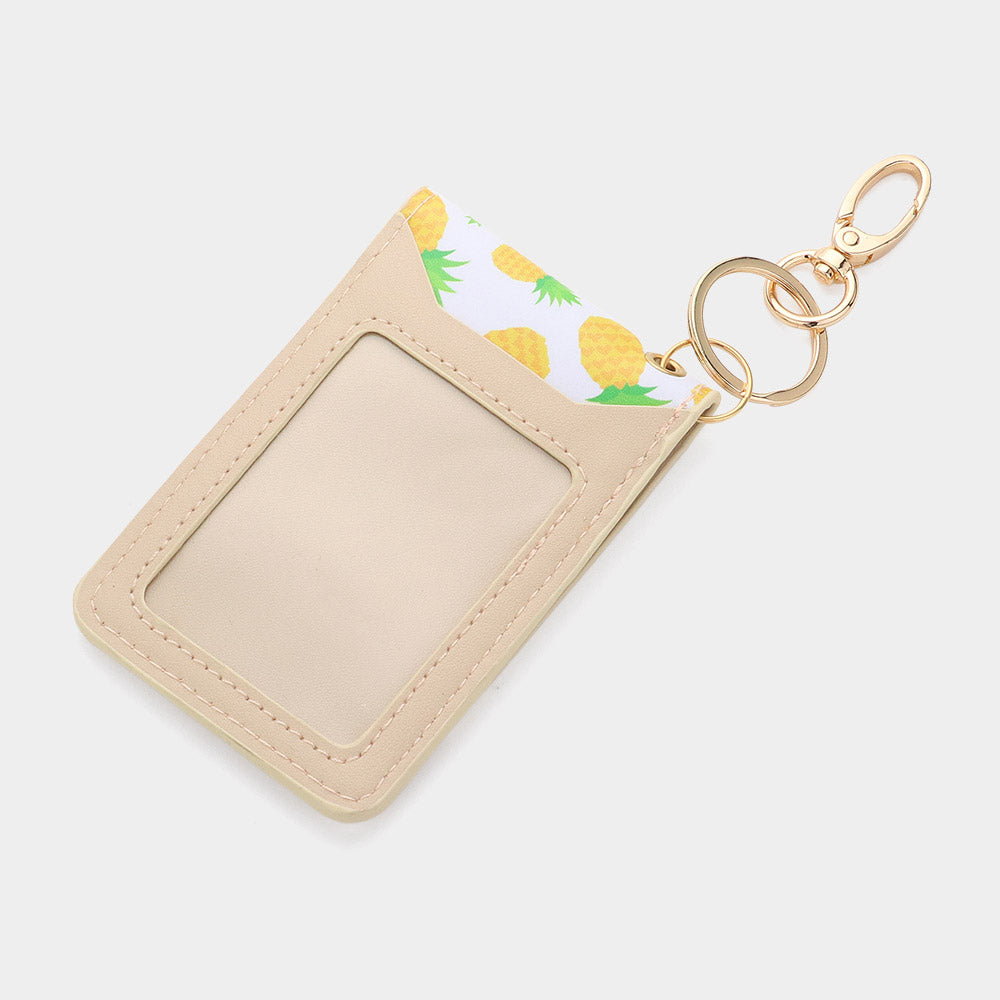 Madeline Love Multi Fruits Printed Faux Leather Keychain / Card Holder Wallet - Bags & Wallets - extra