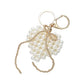 Metal Bubble Bow Pearl Beaded Heart Keychain / Bag Charm