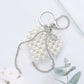 Metal Bubble Bow Pearl Beaded Heart Keychain / Bag Charm