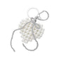 Metal Bubble Bow Pearl Beaded Heart Keychain / Bag Charm