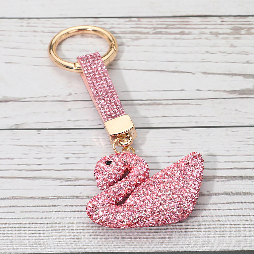 Madeline Love Pink Bling Studded Swan Keychain Bag Charm - Bags & Wallets