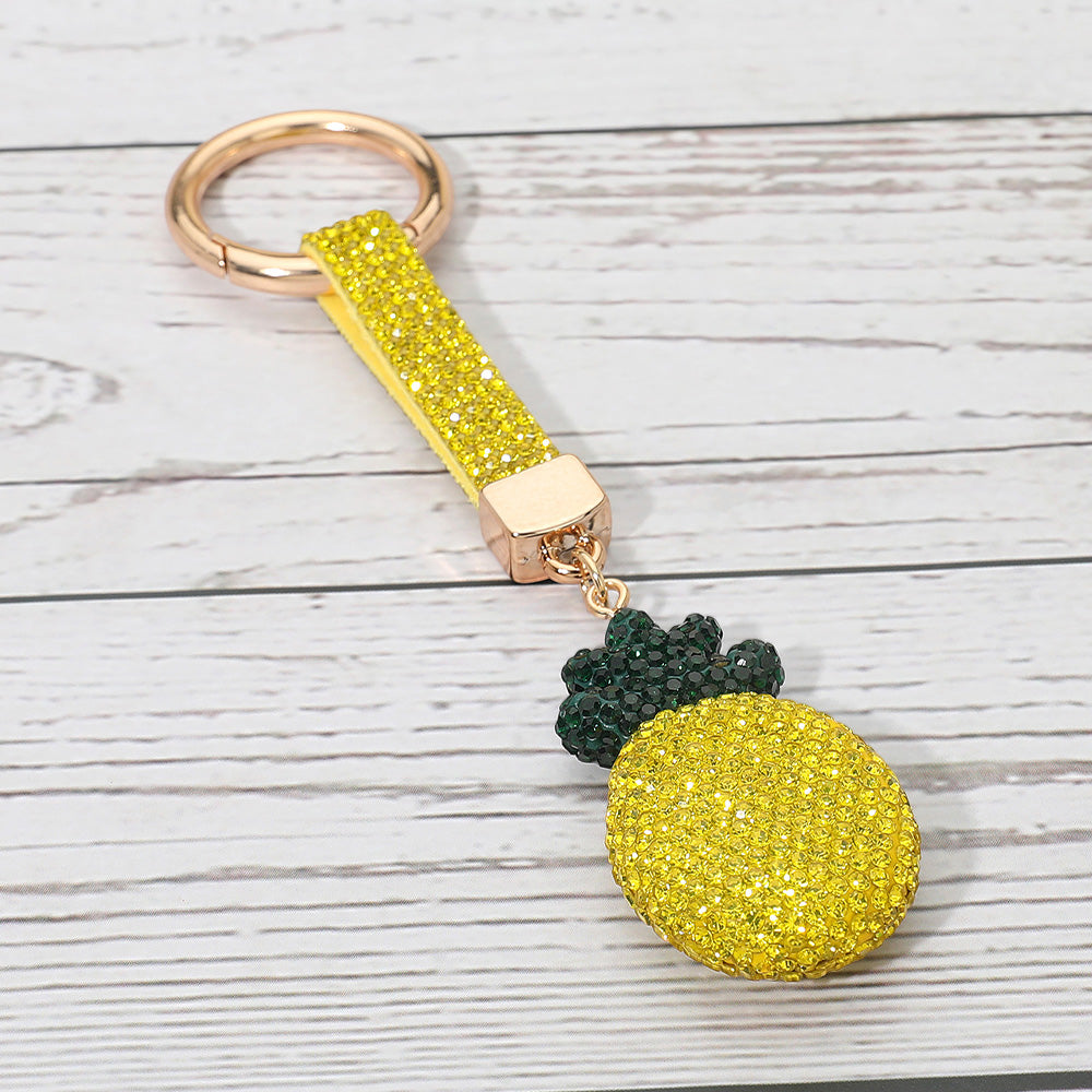 Madeline Love Yellow Bling Studded Pineapple Keychain Bag Charm - Bags & Wallets