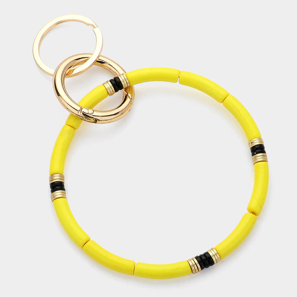 Madeline Love Worn Gold, Yellow Resin Bangle Keychain / Bracelet - Bracelets