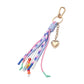 Madeline Love Gold, Multi Heart Charm Drop HAPPY LOVE Message Beaded Rope Tassel Keychain Bag Charm - Bags & Wallets - desc