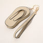 Madeline Love Beige Faux Leather Flip-flop Mini Wristlet Keychain Bag Charm Coin Purse - Bags & Wallets