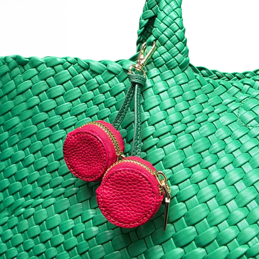 Madeline Love Red Faux Leather Cherry Keychain / Bag Charm / Coin Purse - Bags & Wallets - extra