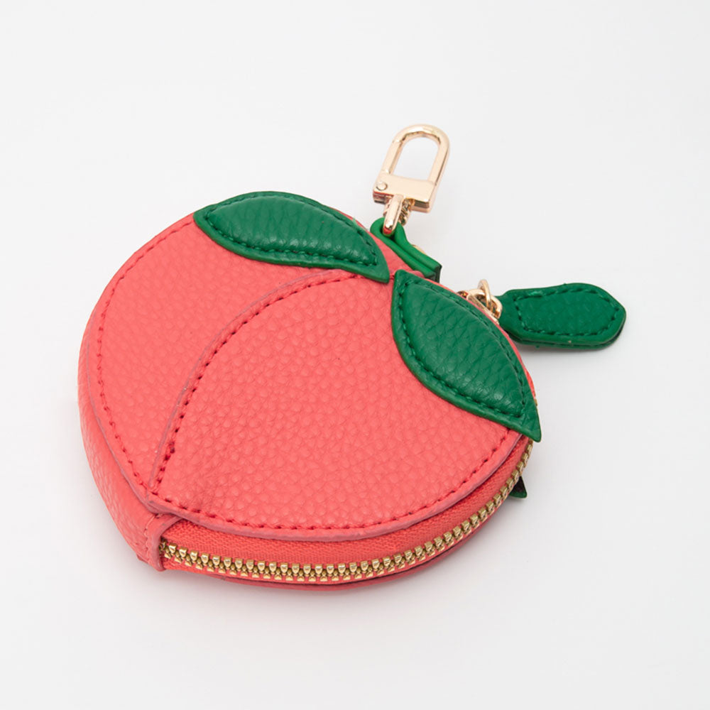 Madeline Love Peach Faux Leather Peach Keychain / Bag Charm / Coin Purse - Bags & Wallets
