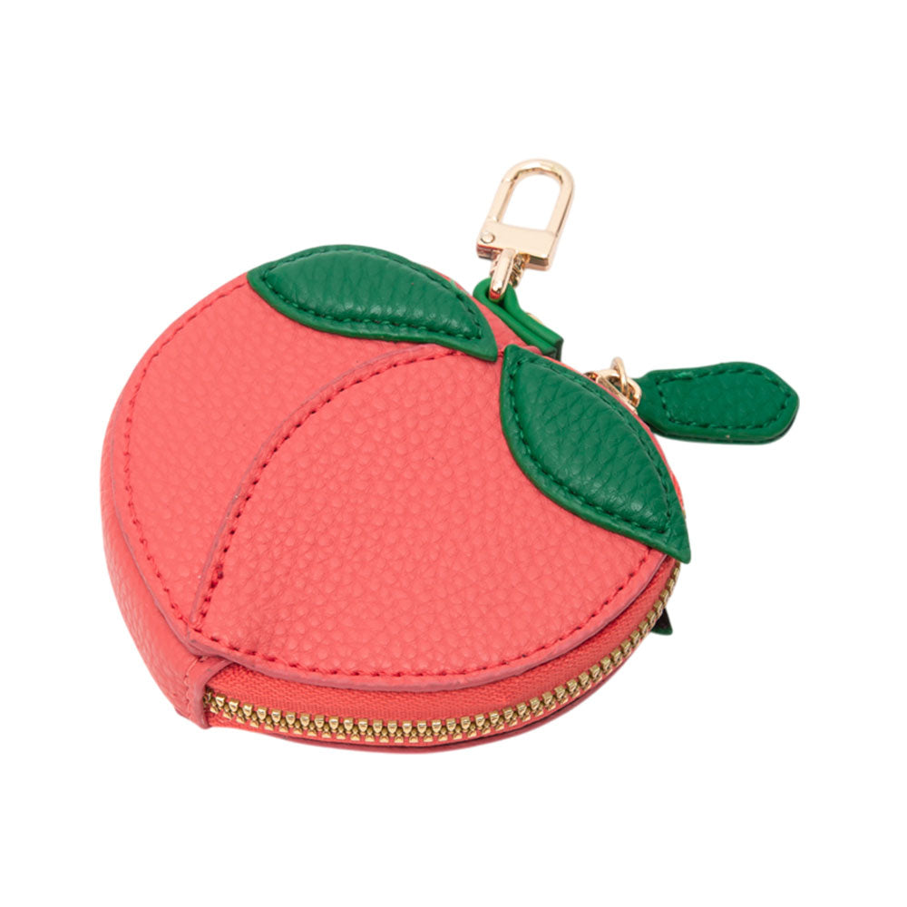 Madeline Love Peach Faux Leather Peach Keychain / Bag Charm / Coin Purse - Bags & Wallets - desc