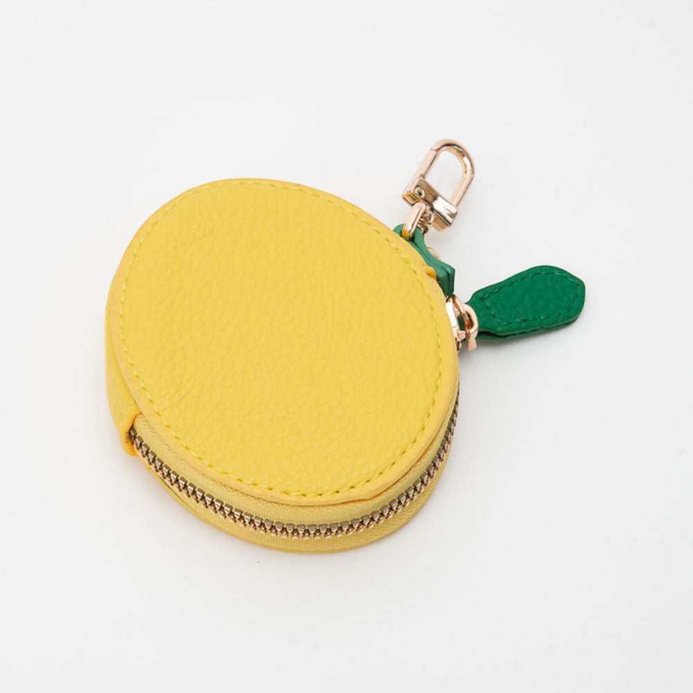 Madeline Love Yellow Faux Leather Lemon Keychain / Bag Charm / Coin Purse - Bags & Wallets