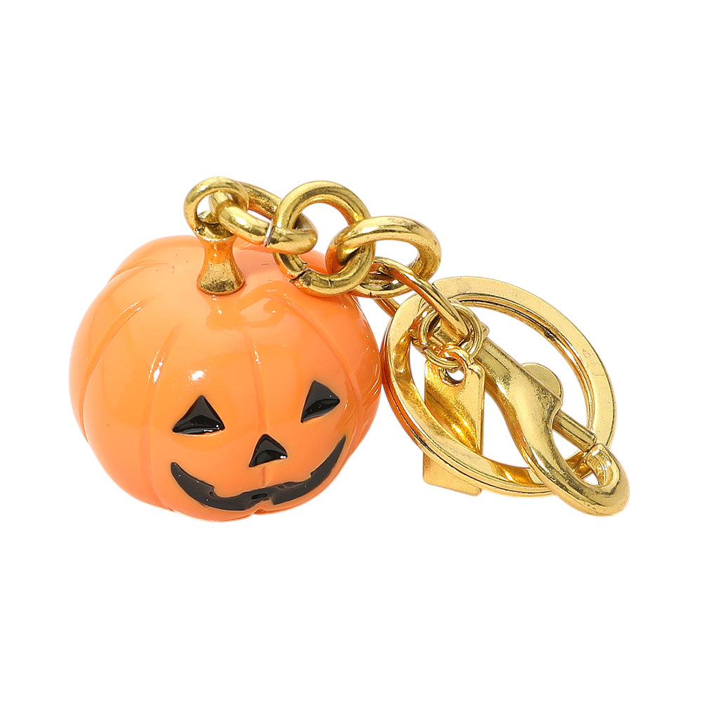 Madeline Love Orange Halloween Pumpkin Jack O Lantern Keychain Bag Charm - Bags & Wallets - desc
