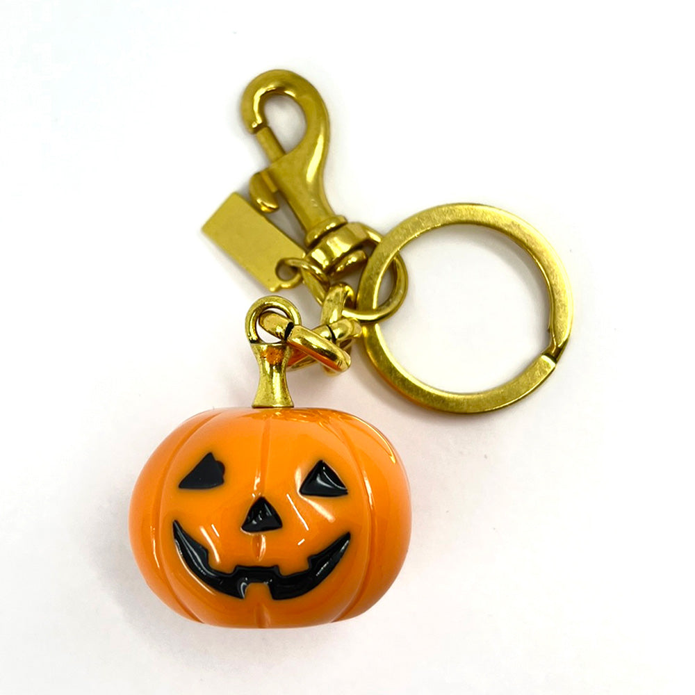 Madeline Love Orange Halloween Pumpkin Jack O Lantern Keychain Bag Charm - Bags & Wallets - extra