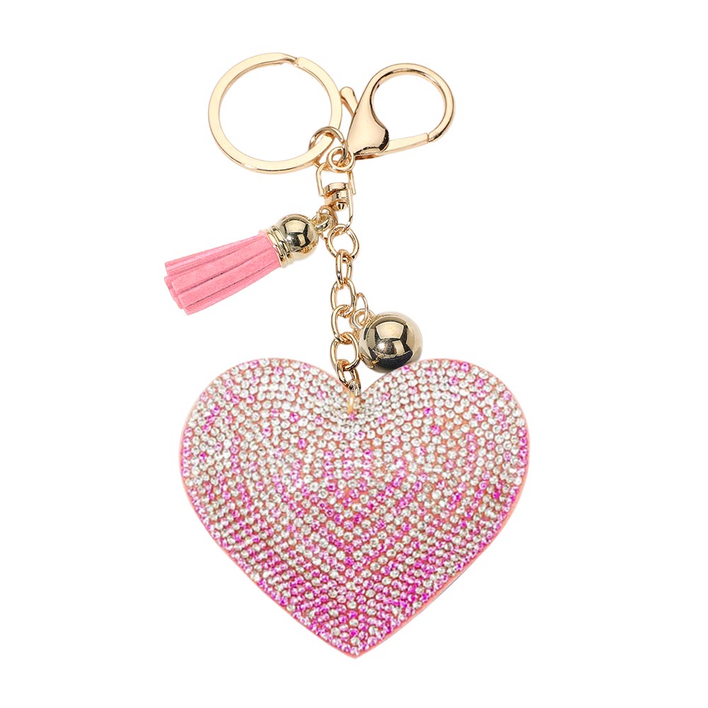 Madeline Love Pink Bling Heart Tassel Keychain - Bags & Wallets - desc