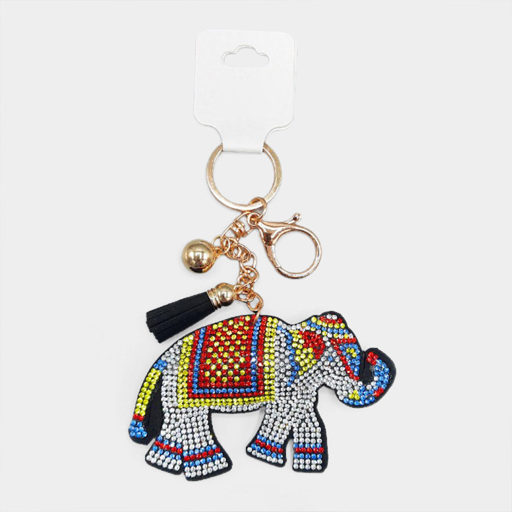 Madeline Love Multi Bling Elephant Tassel Keychain - Bags & Wallets