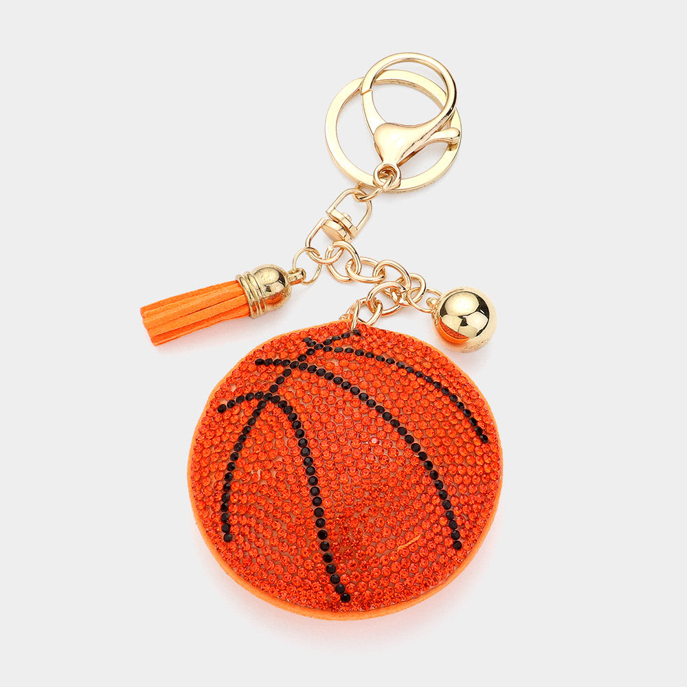 Madeline Love Orange Bling Basketball Keychain - Jewelry