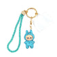 Madeline Love Aqua Bling Studded Monster Bunny Figure Phone Strap Keychain Bag Charm - Bags & Wallets - extra
