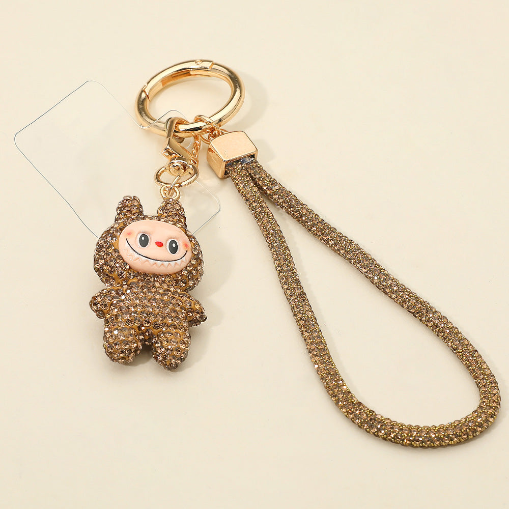 Madeline Love Lt Col Topaz Bling Studded Monster Bunny Figure Phone Strap Keychain Bag Charm - Bags & Wallets