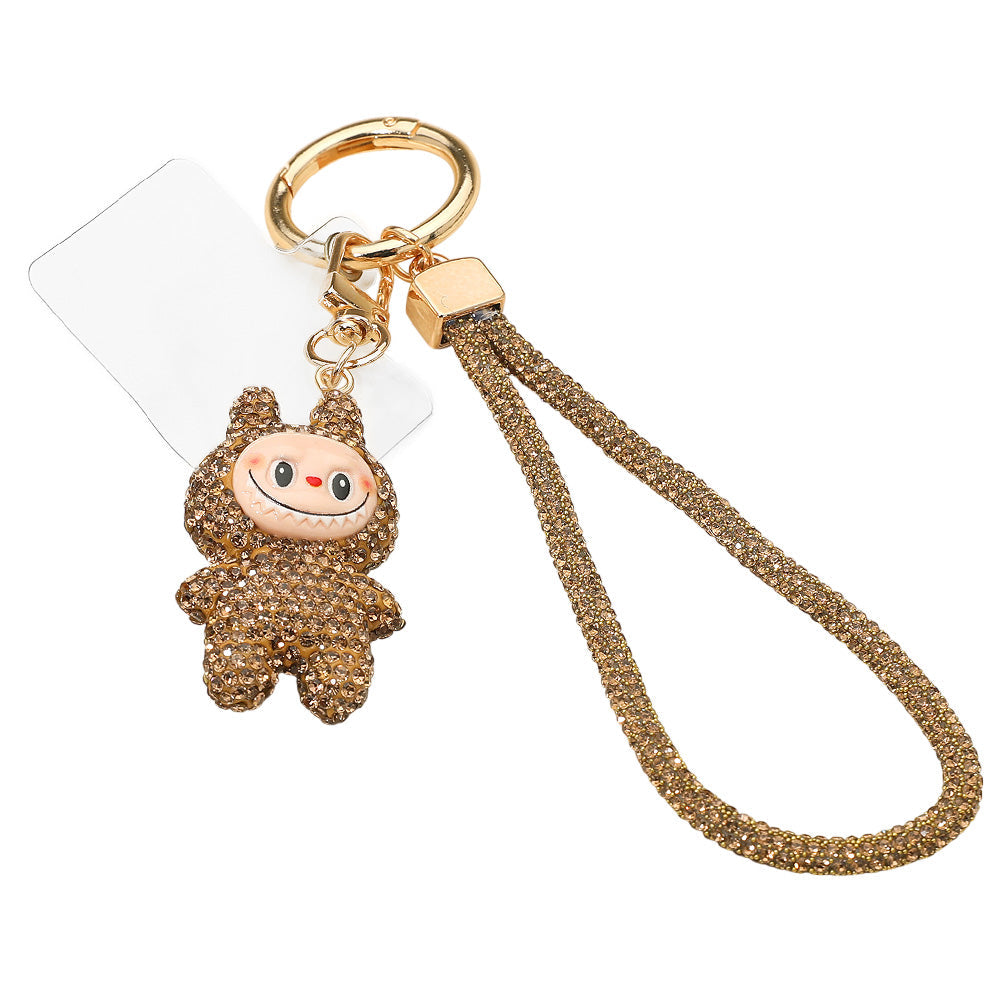Madeline Love Lt Col Topaz Bling Studded Monster Bunny Figure Phone Strap Keychain Bag Charm - Bags & Wallets - desc