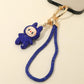 Madeline Love Sapphire Bling Studded Monster Bunny Figure Phone Strap Keychain Bag Charm - Bags & Wallets