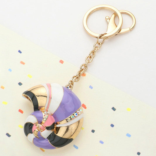 Madeline Love Gold, Multi Enamel Snail Keychain - Hair Accessories