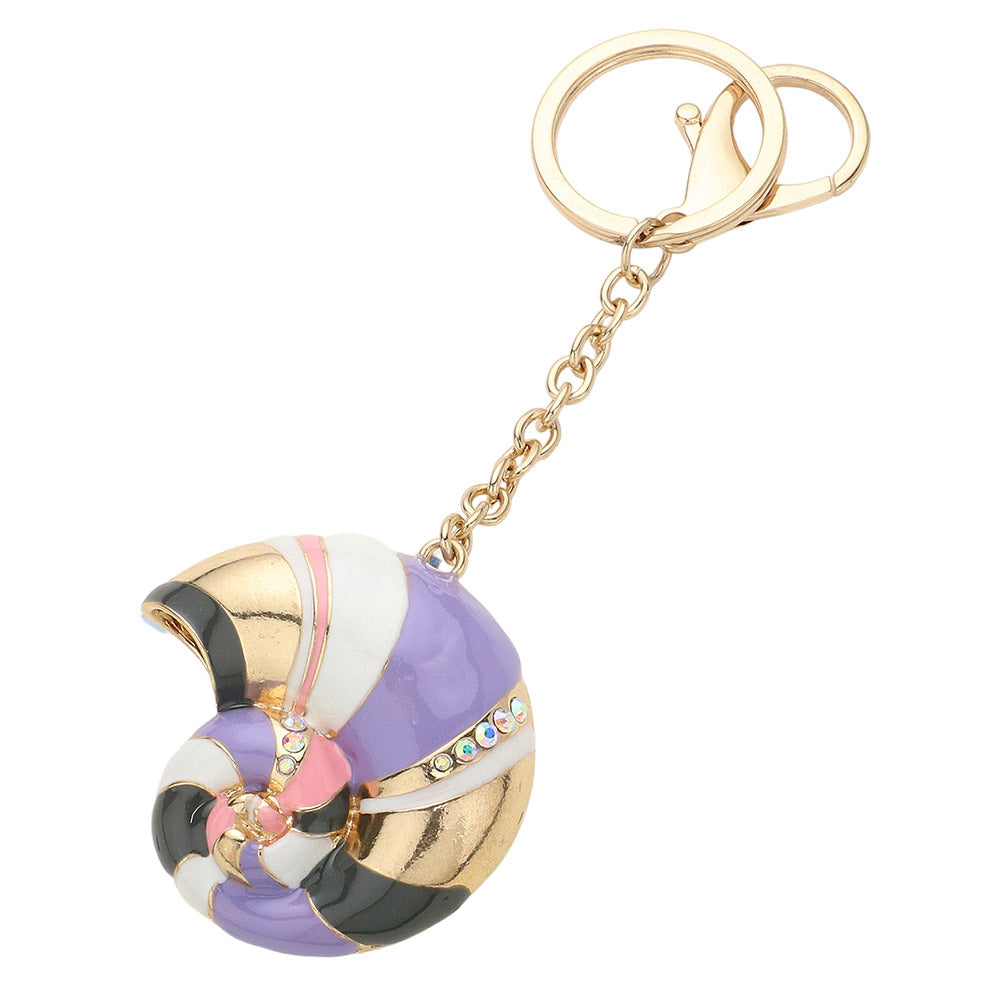 Madeline Love Gold, Multi Enamel Snail Keychain - Hair Accessories - desc