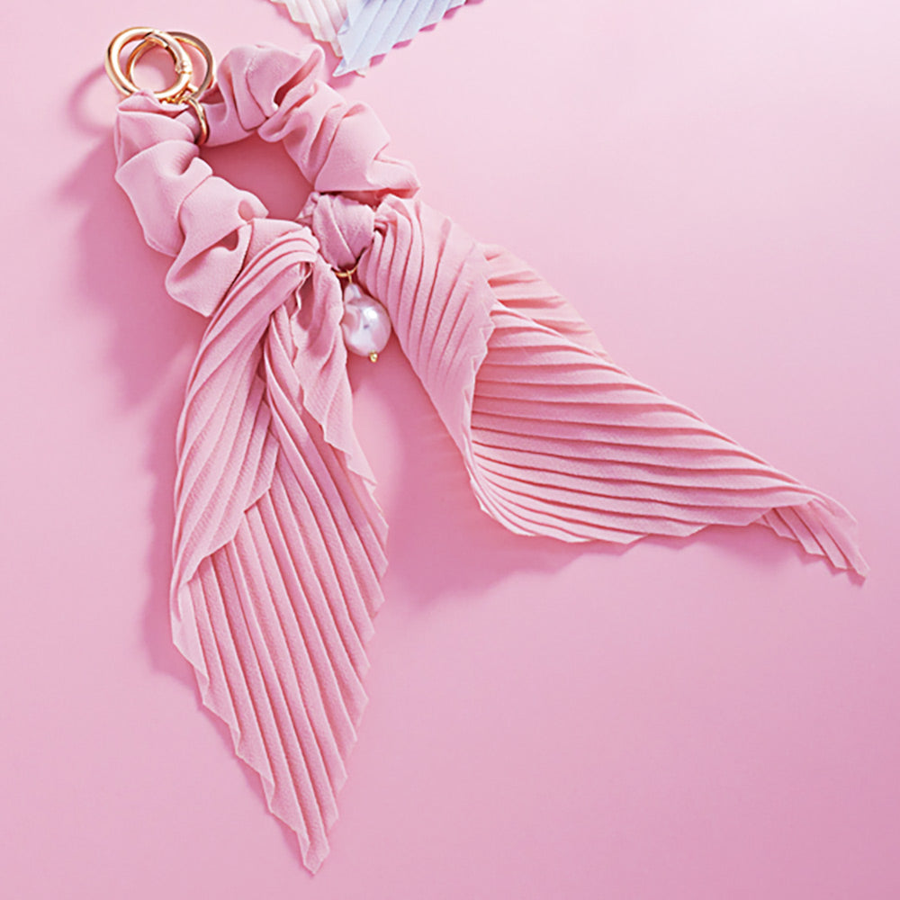 Madeline Love Pink Pearl Pointed Stretch Ribbon Keychain / Bracelet / Scrunchie Hairband - Hair Accessories