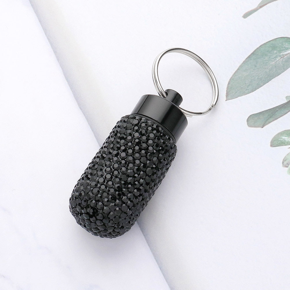 Madeline Love Black Bling Mini Pill Case Keychain - Jewelry