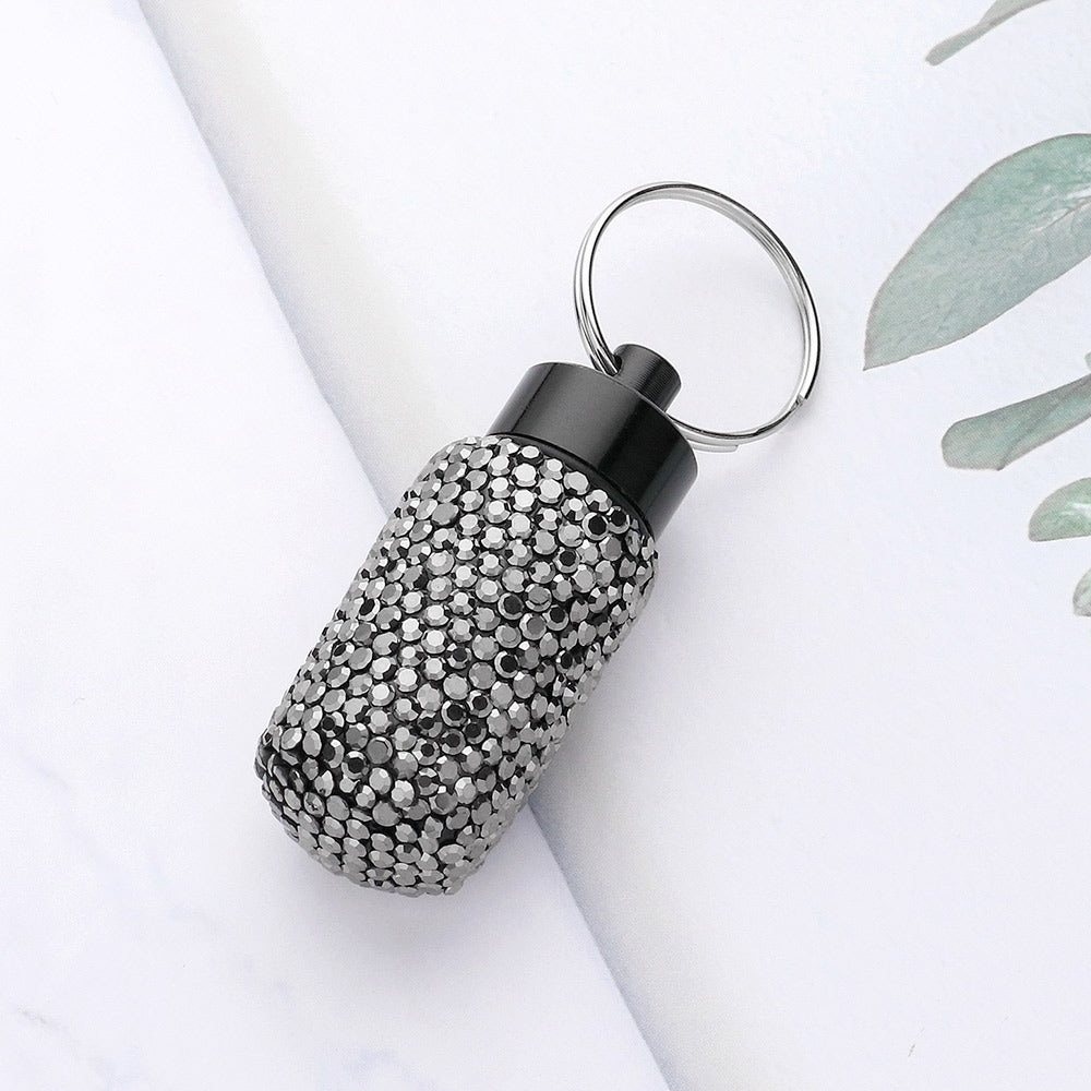 Madeline Love Hematite Bling Mini Pill Case Keychain - Jewelry