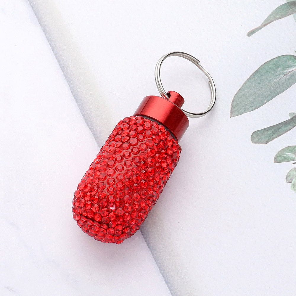 Madeline Love Red Bling Mini Pill Case Keychain - Jewelry