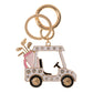 Madeline Love White Stone Pointed Enamel Golf Cart Keychain Bag Charm - Bags & Wallets - desc