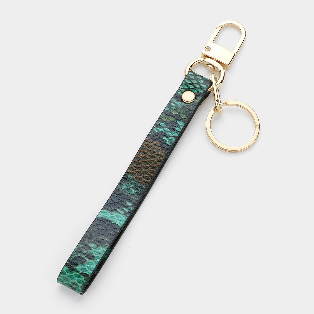 Madeline Love Green Snake Skin Faux Leather Keychain - Jewelry