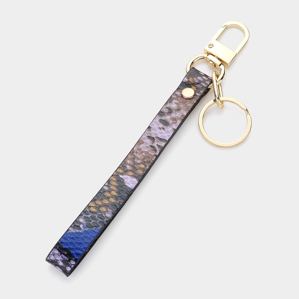 Madeline Love Purple Snake Skin Faux Leather Keychain - Jewelry