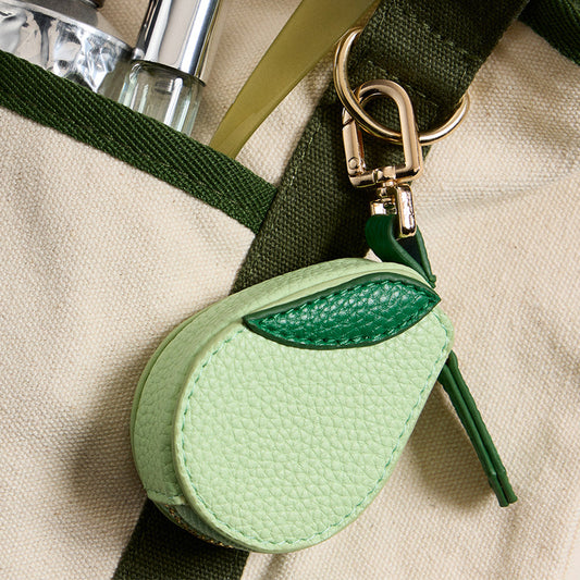 Madeline Love Green Genuine Leather Avocado Coin Purse Keychain Bag Charm - Bags & Wallets