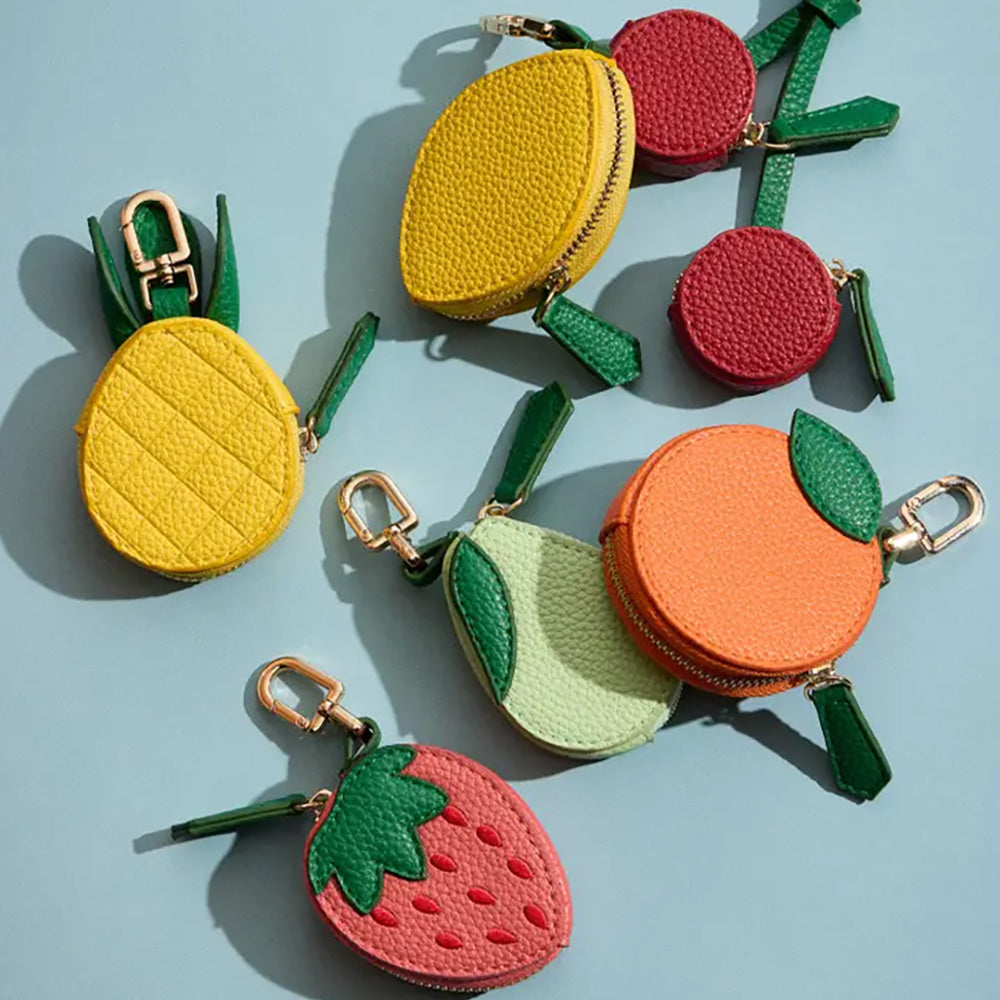 Madeline Love Green Genuine Leather Avocado Coin Purse Keychain Bag Charm - Bags & Wallets - extra