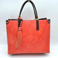 Large Shoulder Vegan Leather Tassel Handbag For Women - Tote Bag