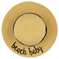 C.C Embroidered Brim Kids Straw Hat 100% Paper Straw Adjustable Strap
