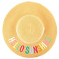 C.C Embroidered Brim Kids Straw Hat 100% Paper Straw Adjustable Strap