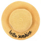 C.C Embroidered Brim Kids Straw Hat 100% Paper Straw Adjustable Strap