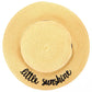 C.C Embroidered Brim Kids Straw Hat 100% Paper Straw Adjustable Strap