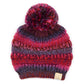 C.C Multi Color Children Kids Beanie Hat With Pom